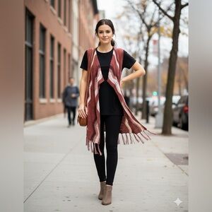 rue 21 sleeveless cardigan size small sleeveless knit poncho fringed lightweight